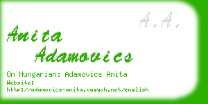 anita adamovics business card
